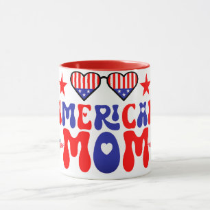 Amerikanische Mama am 4. Juli glücklich Tasse