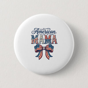 Amerikanische Mama Patriotischer Bogen Vintage 4.  Button