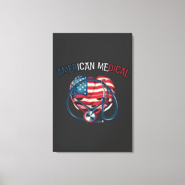 Amerikanische Medizin, glücklicher 4. Juli, Cartoo Leinwanddruck (Vorderseite)