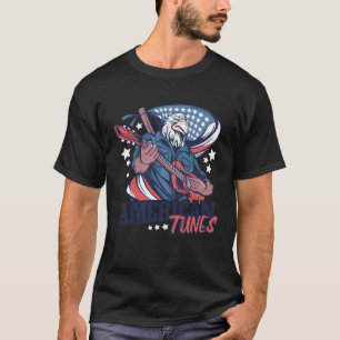 Amerikanische Melodien Adler Gitarrenmusik USA T-Shirt