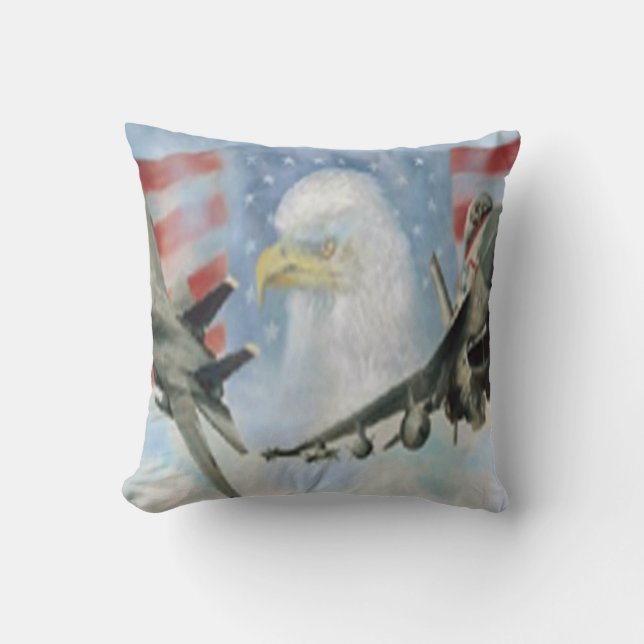 Amerikanische Militärflugzeuge Reversible Pillow Kissen (Vorderseite)
