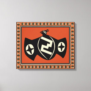 Amerikanische Mimbres Bat Bird Wrapped Canvas Leinwanddruck