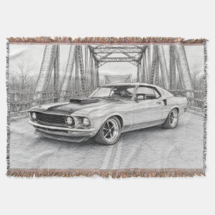 Amerikanische Muscle-Car-Wurfdecke Decke