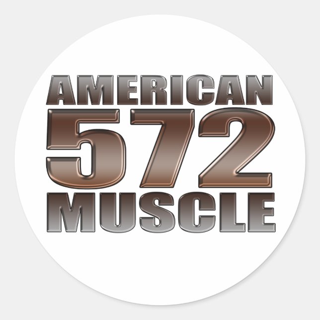 Amerikanische Muskel 572 Big Block Krat Motor Runder Aufkleber (Vorderseite)