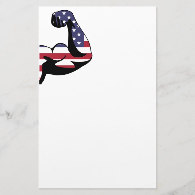Amerikanische Muskel-Bizeps-Silhouette Briefpapier (Vorderseite)