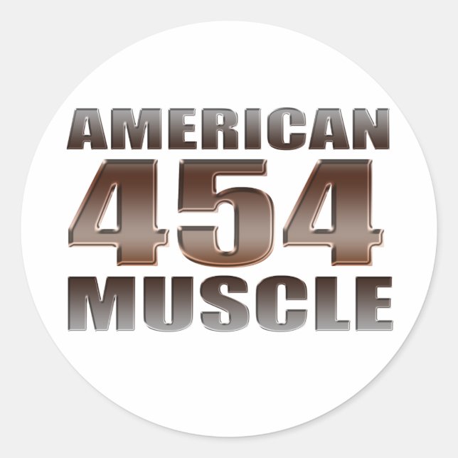 Amerikanische Muskulatur 454 Runder Aufkleber (Vorderseite)