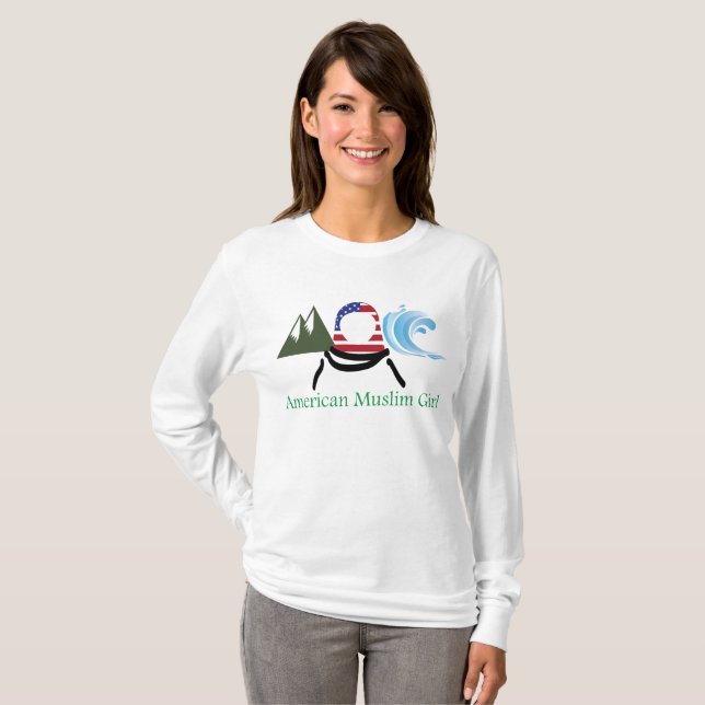 Amerikanische Muslimfrau T-Shirt (Vorne ganz)