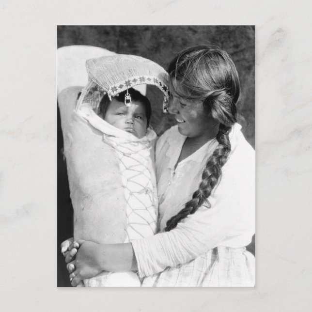 Amerikanische Muttermutter mit ihrem Papos Postkarte (Vorderseite)