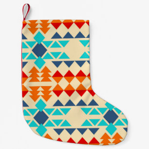 Amerikanische nahtlose Muster von Rhombus und tr Kleiner Weihnachtsstrumpf