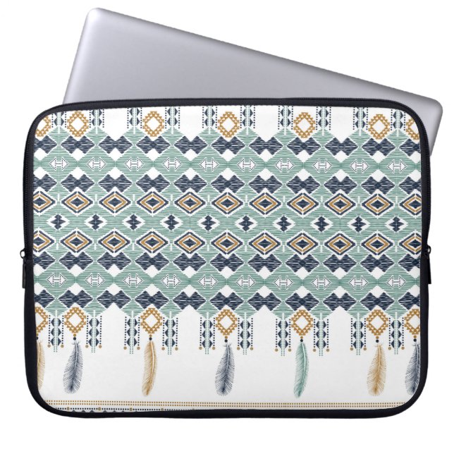 Amerikanische Nord Indian Geometrie nahtlose Grenz Laptopschutzhülle (Vorderseite)