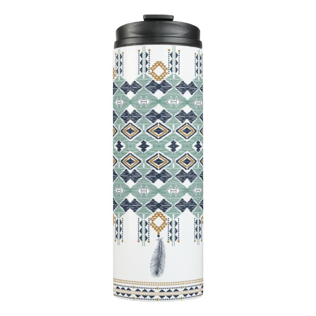 Amerikanische Nord Indian Geometrie nahtlose Grenz Thermosbecher (Vorderseite)