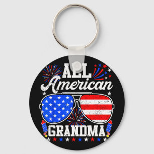 Amerikanische Oma 4. Juli Sonnenbrille Familie Schlüsselanhänger