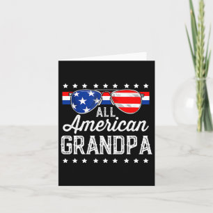 Amerikanische Opa 4. Juli USA Sungles Mens Geschen Karte