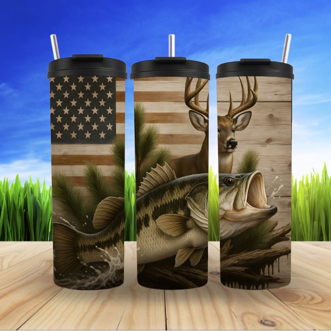 Amerikanische Outdoor, Jagen und Fischen Thermosbecher (Von Creator hochgeladen)