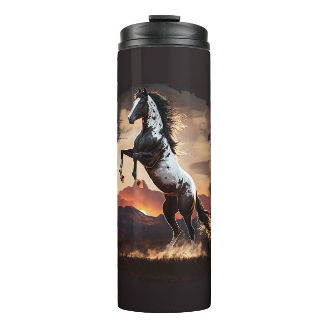 Amerikanische Paint Horching Züchtung bei Sundown  Thermosbecher (Vorderseite)