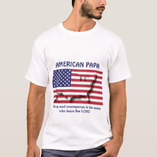 AMERIKANISCHE PAPA stark und mutig Personalisiert T-Shirt