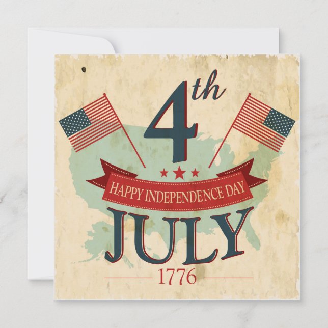 Amerikanische Party Einladungen vom 4. Juli (Vorderseite)