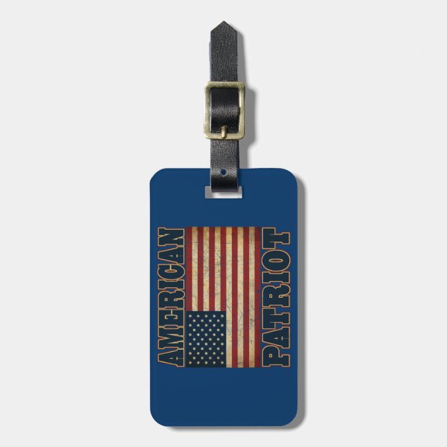 Amerikanische Patriot-Flagge Gepäckanhänger (Vorderseite vertikal)