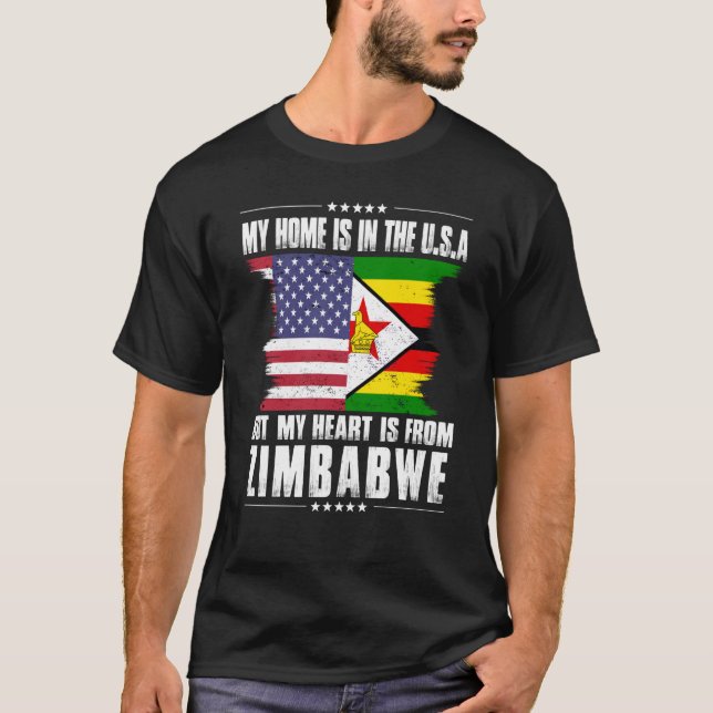 Amerikanische Patriot Grown Proud Zuhause Heart T-Shirt (Vorderseite)