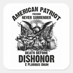 Amerikanische Patrioten 3 Quadratischer Aufkleber