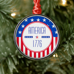 Amerikanische Patriotik 1776 Ornament Aus Metall