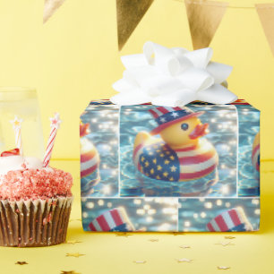 Amerikanische Patriotische Gummifaust in Pool Geschenkpapier
