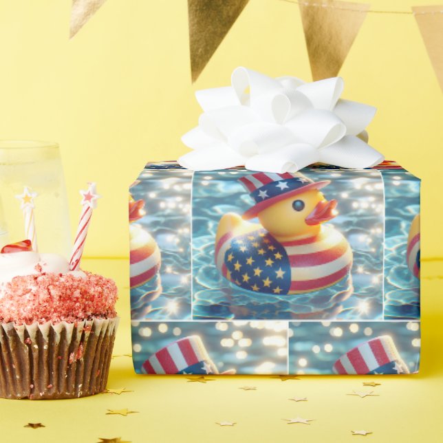 Amerikanische Patriotische Gummifaust in Pool Geschenkpapier (Geburtstagsparty)