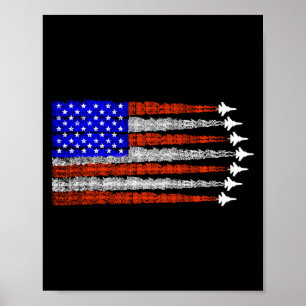 Amerikanische patriotische Kampfjets USA-Flagge 4. Poster