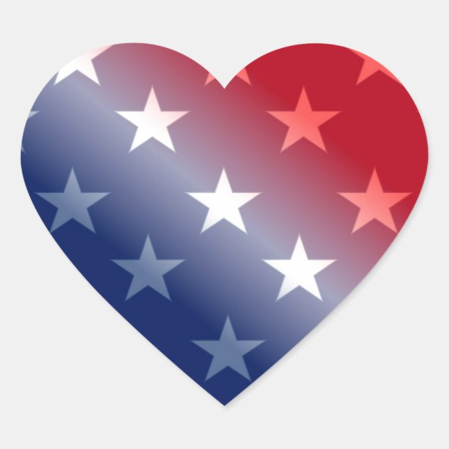 Amerikanische patriotische Rot-Blau Herz-Aufkleber (Vorderseite)