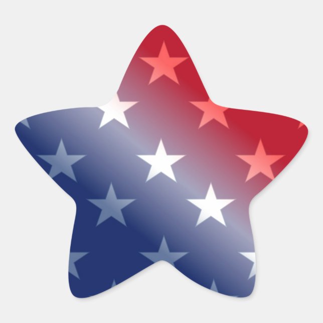 Amerikanische patriotische Rot-Blau Stern-Aufkleber (Vorderseite)
