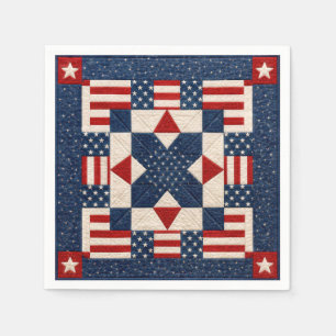 Amerikanische patriotische Sternensteppdecke Serviette