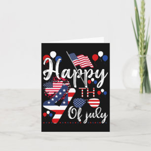 Amerikanische Patriotische US-Flagge Alien Happy 4 Karte