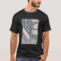Amerikanische Patriotische US-Flagge an der Mauer