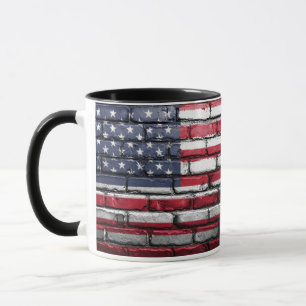 Amerikanische Patriotische US-Flagge an der Mauer Tasse