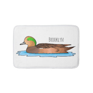 amerikanische Pfeifente Vogel Cartoon-Illustration Badematte