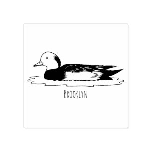 amerikanische Pfeifente Vogel Cartoon-Illustration Gummistempel