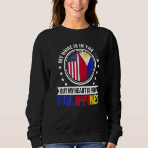Amerikanische Philippinische Flagge Herz Philippin Sweatshirt