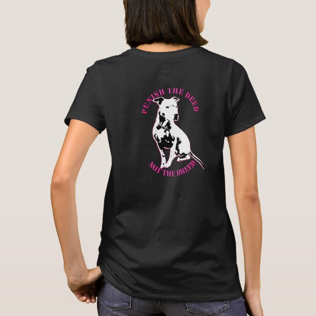 Amerikanische Pitbull - bestrafen Sie den Brief T-Shirt (Rückseite)