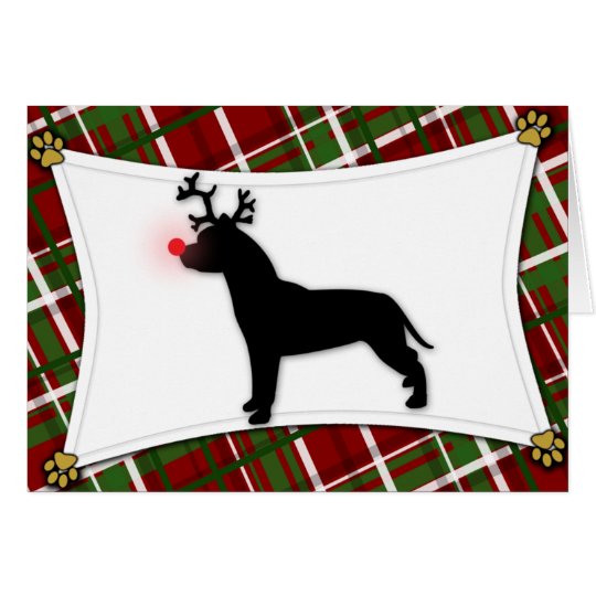 Amerikanische Pitbull-Terrier-Ren-Weihnachtskarte Karte