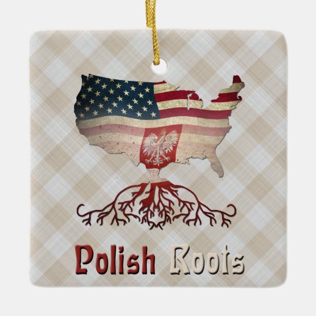 Amerikanische Polnische Wurzeln Keramikornament (Vorderseite)