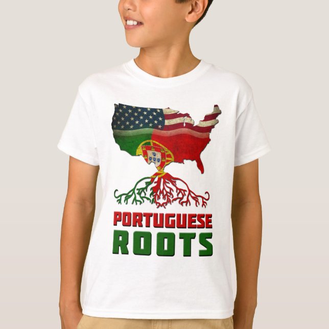 Amerikanische portugiesische Wurzeln T-Shirt (Vorderseite)