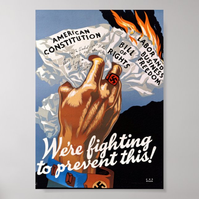 Amerikanische Propaganda gegen den Nazismus Poster (Vorne)