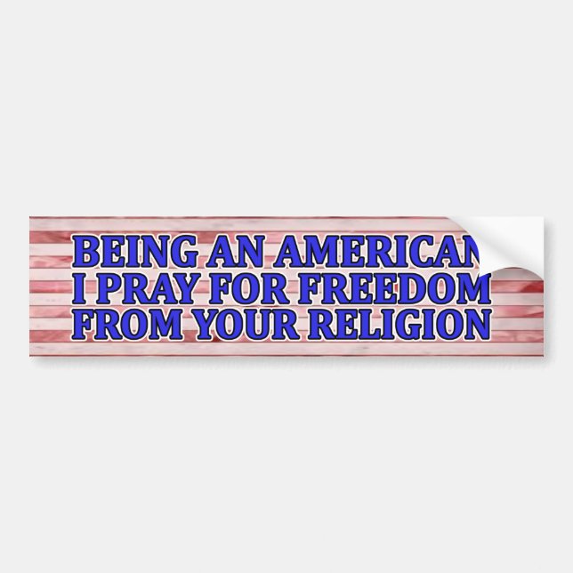 Amerikanische Religionsfreiheit Autoaufkleber (Vorne)
