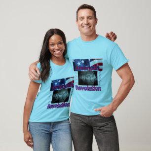 Amerikanische Revolution blauer Horizont T-Shirt