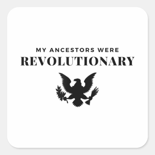 Amerikanische Revolution Quadratischer Aufkleber (Vorderseite)