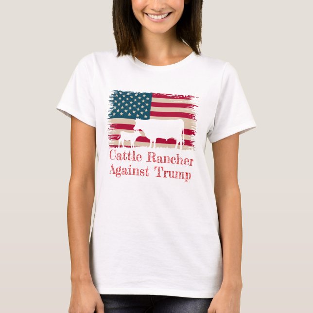 Amerikanische Rinder gegen Trump T-Shirt (Vorderseite)