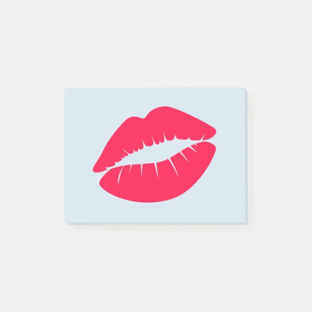 Amerikanische Rose: Farbige Lippen Post-it Klebezettel (Vorderseite)