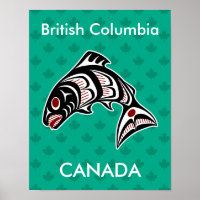 Amerikanische Rote Haida Art Vector Salmon