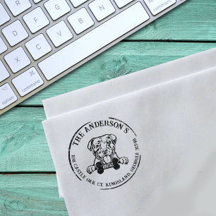 Amerikanische Rücksendeadresse Pitbull Custom Fami Gummistempel