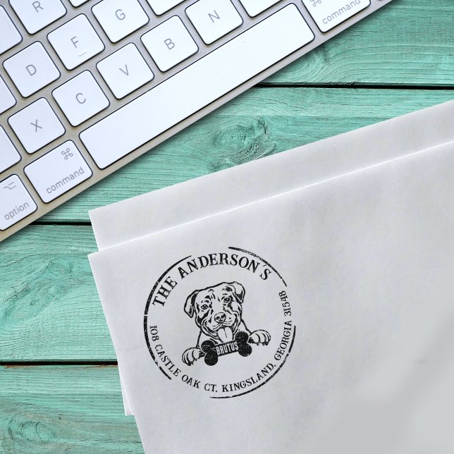 Amerikanische Rücksendeadresse Pitbull Custom Fami Gummistempel (Von Creator hochgeladen)